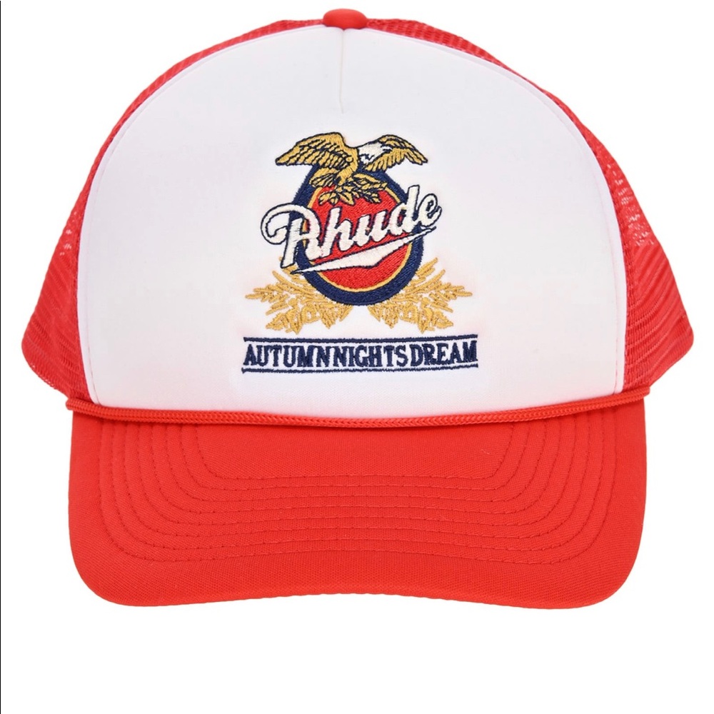 Eagle Dream Trucker Hat in White and Red